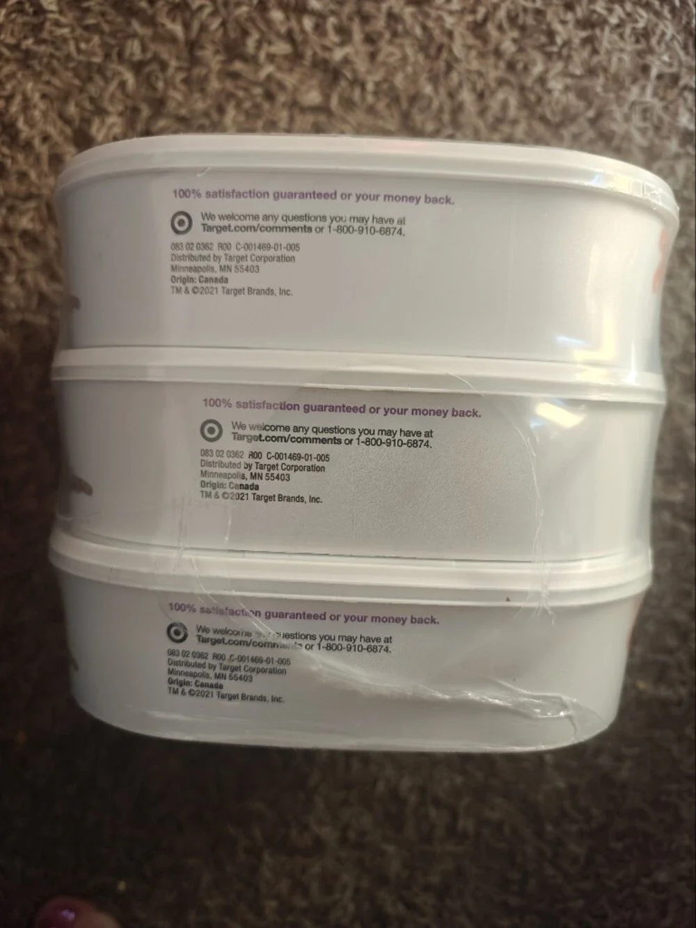 Target Litter Pail Storage Bags Container with White Lid and Blue Tabs